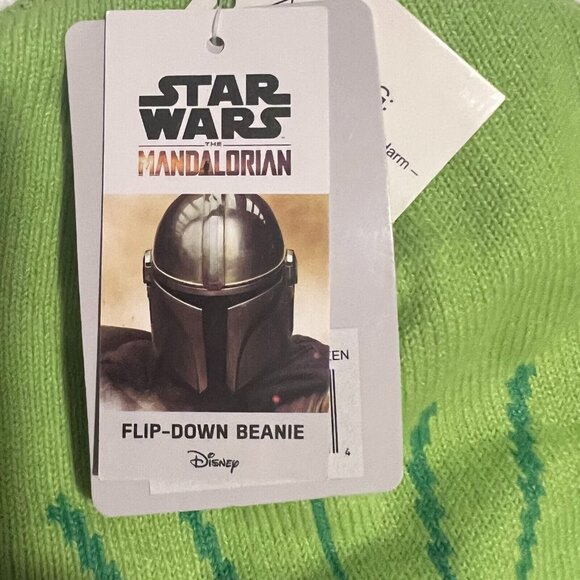 Star Wars The Child 'Baby Yoda' Grogu Flip-Down Beanie Hat Kids OSFM Winter Mask - Picture 9 of 10